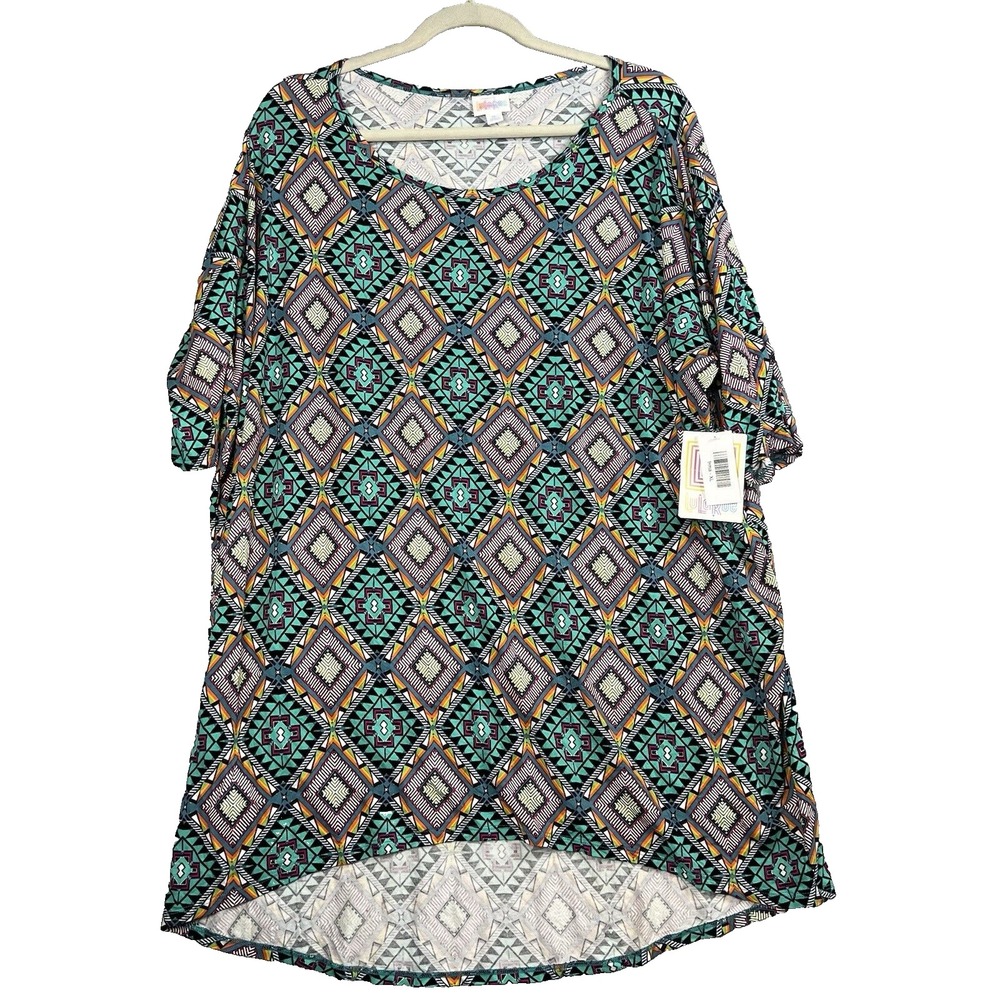 Women Tunic Tops XL Geometric Diamond Design Relaxed Casual Fit‎ LuLaRoe